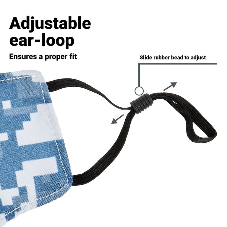 (3-Count) Victor Fitness VM25BL Blue Camo Cloth Reusable Face Masks Image 8