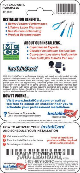 InstallCard 42-1009 (Security System) Image 2