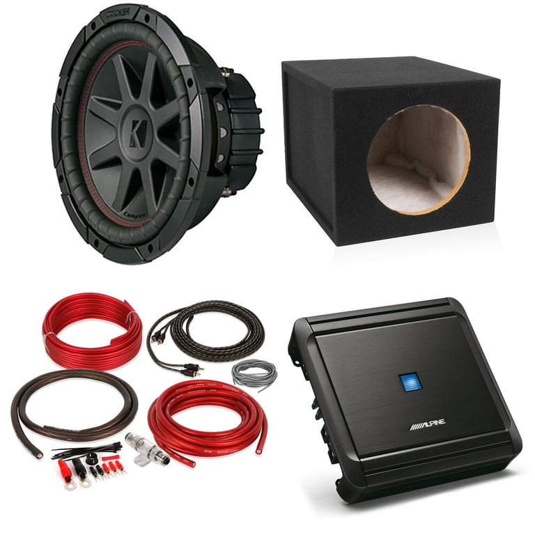 Alpine MRV-M500 + Kicker 10" Subwoofer + 10" Sealed Enclosure + Amp Kit Image 1