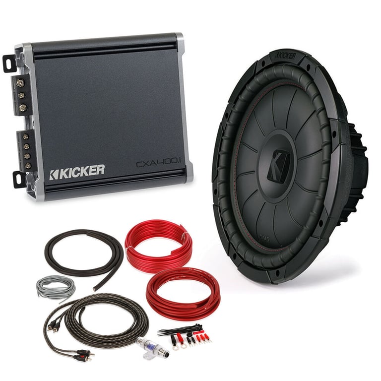 Kicker 43CVT122 + Amplifier and Amp Wiring Kit Image 1