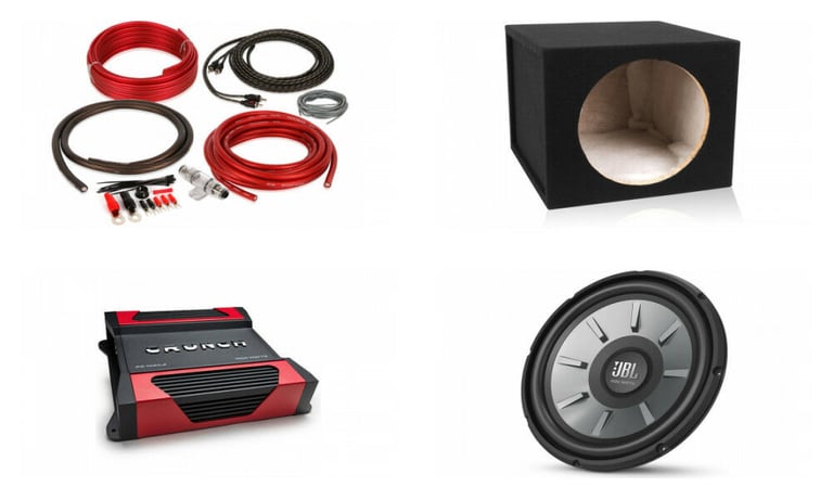 Crunch PZ-1020.4 (PZ10204) + JBL Stage1210D + Sealed Enclosure and Amp Kit Image 1