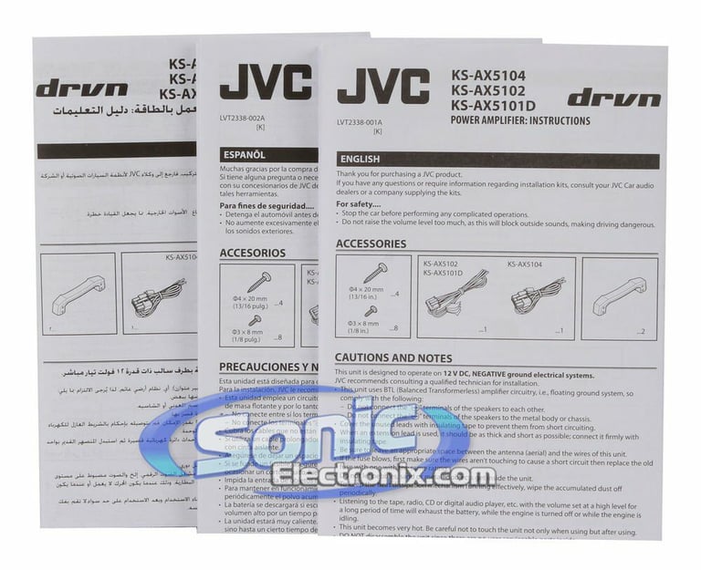 JVC KS-AX5102 + 8 Gauge Amp Kit + Bass Remote and RCA Cables Image 5
