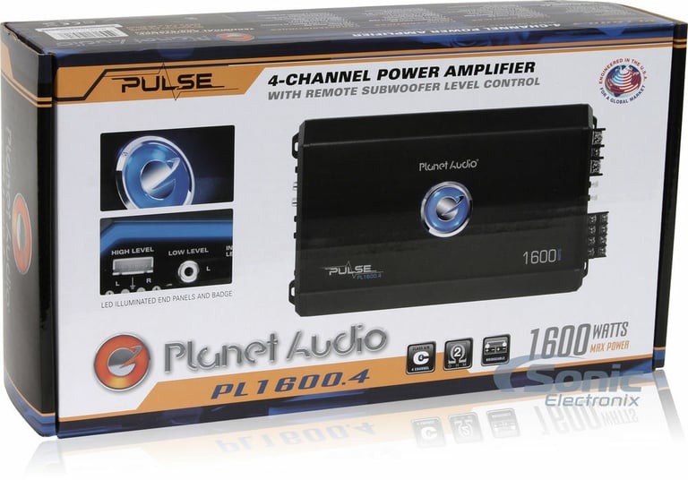 Planet Audio PL1600.4 + Belva 4 Gauge Amp Wiring Kit Image 18