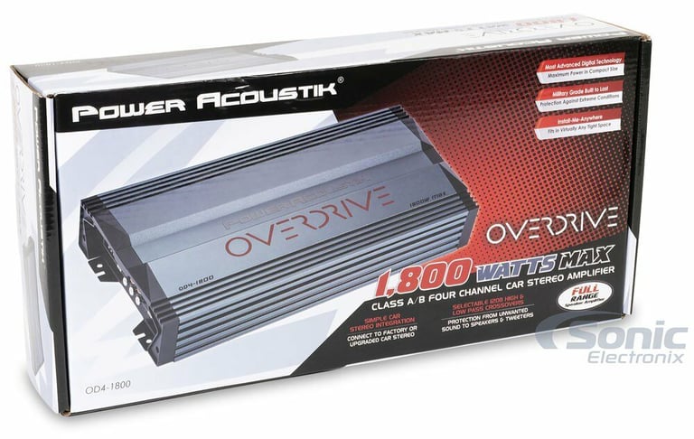 Power Acoustik OD4-1800 + NVX XFLOC4 Line-Output-Converter + Amp kit Image 21