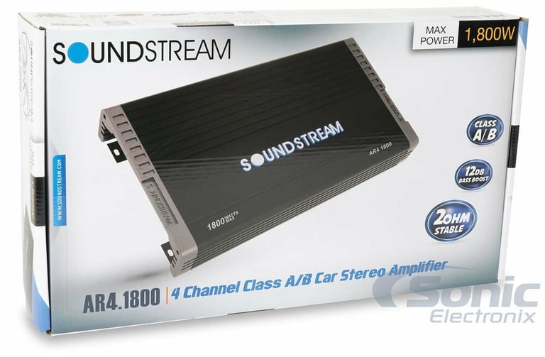 Soundstream AR4.1800 + NVX XFLOC4 Line-Output-Converter + Amp Kit Image 21