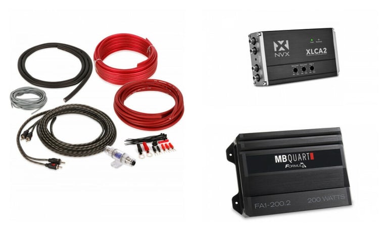 MB Quart FA1-200.2 + NVX Line-Output-Converter + Free Amp Kit Image 1