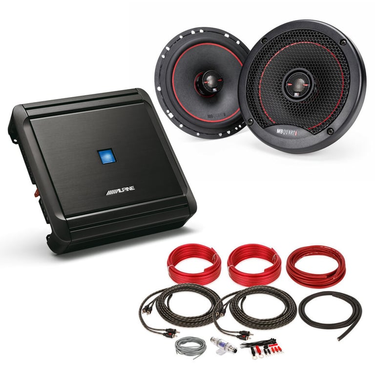 Alpine MRV-F300 Amplifier + MB Quart 6.5" Speakers + Amp Kit Image 1