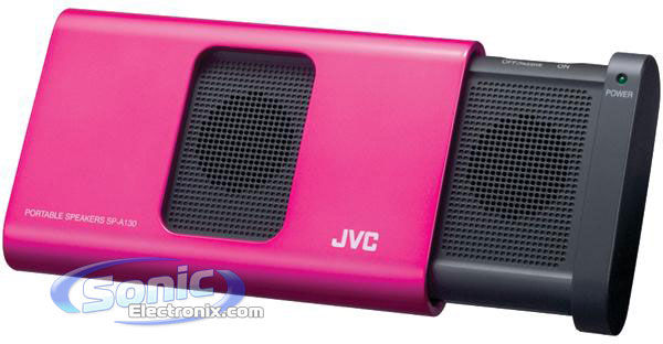 JVC SPA130PN (SP-A130PN) Portable iPod/iPhone/Smartphone Speaker - Pink Image 1