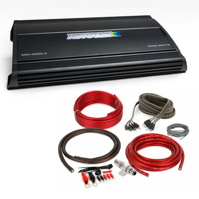 AUTOTEK MM4020.4 Amplifier with Amp Kit and RCA's Image 1