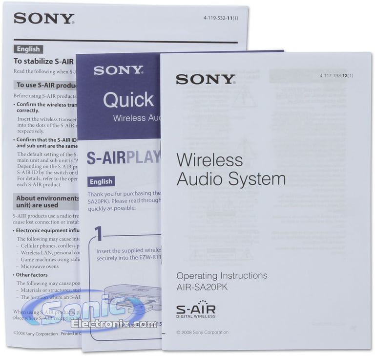 Open Box Sony AIR-SA20PK Wireless iPod Whole House S-AIR Audio System Image 28