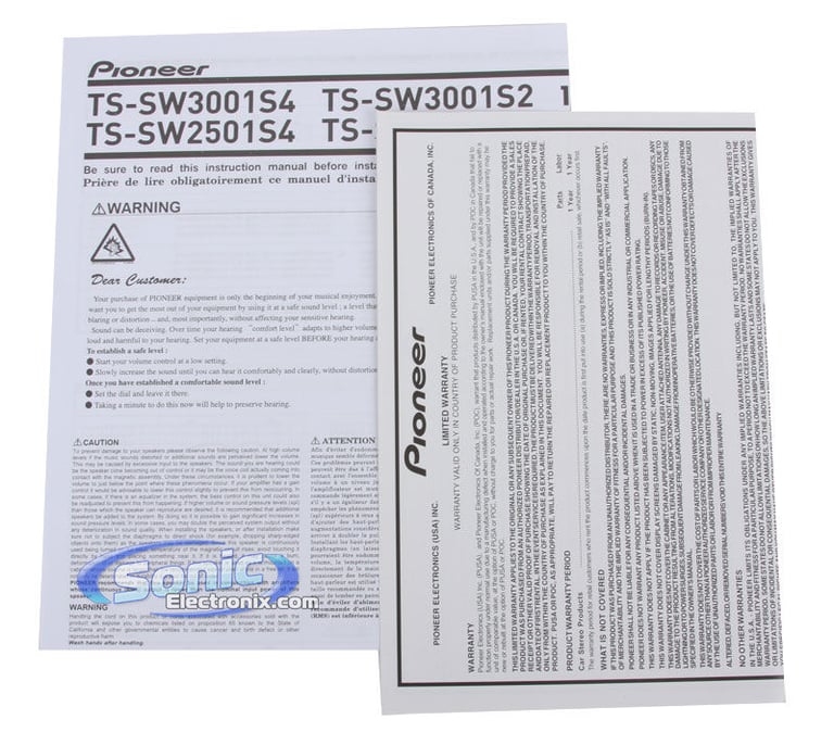 Pioneer TS-SW3001S4 Open Box Image 6