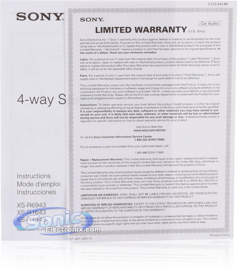 Sony XS-R6943 Image 11