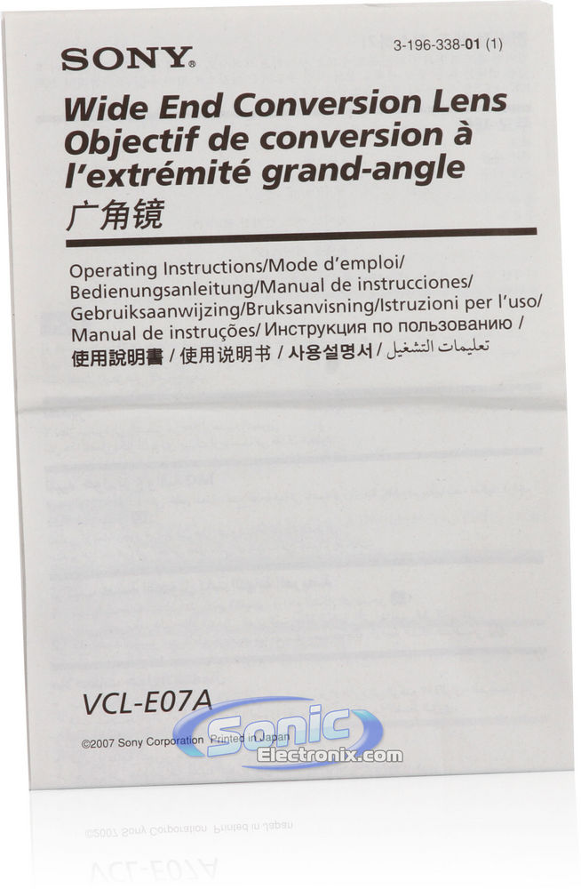 Sony VCL-E07A Wide Angle Conversion Lens Image 4