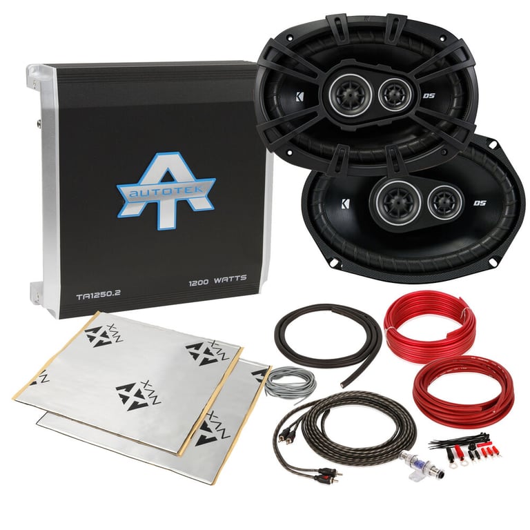 Kicker DSC6930 + Autotek 2 Channel amp with wiring Kit+ Free NVX Sound Dampening Image 1