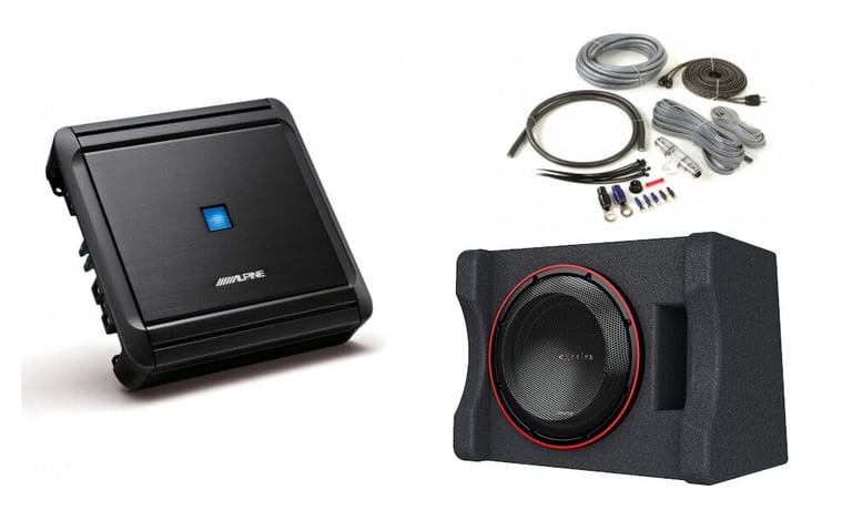 Kenwood eXcelon P-XW1221SHP + Alpine MRVM500 Amplifiers + Belva 4 Gauge Amp Kit Image 1