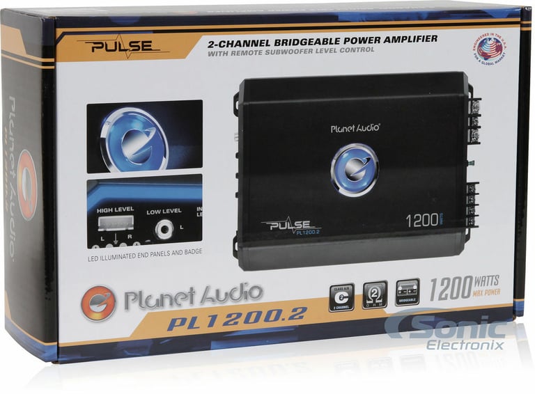 Planet Audio PL1200.2 + Belva 4 Gauge Amp Wiring Kit Image 20