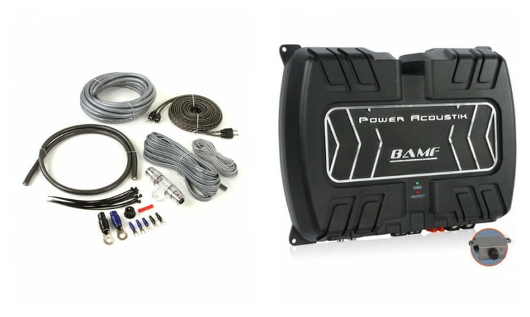 Power Acoustik BAMF1-3000D + Belva 4 Gauge Amp Wiring Kit Image 1