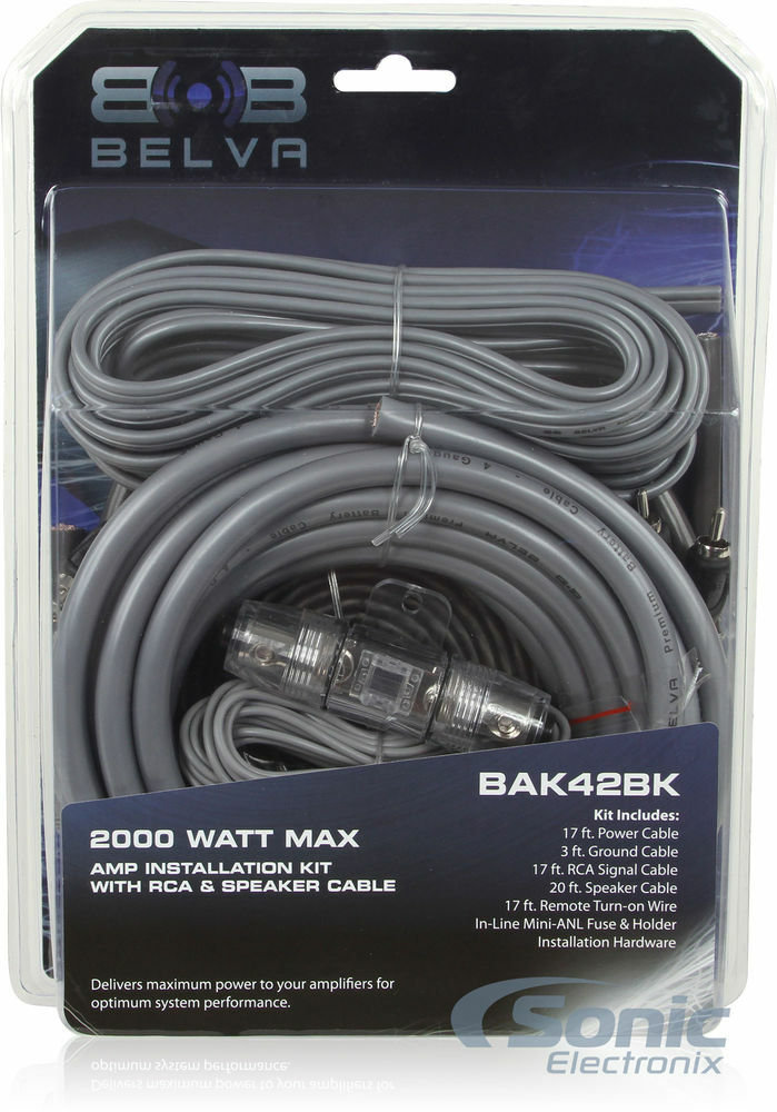 Power Acoustik BAMF1-3000D + Belva 4 Gauge Amp Wiring Kit Image 5