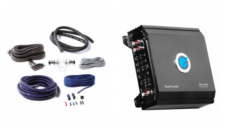 Planet Audio BB4.1200 + Belva 4 Gauge Amp Wiring Kit Image 1