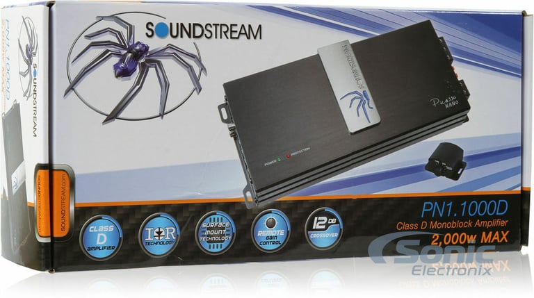 Soundstream PN1.1000D + 8 Gauge Amp Wiring Kit Image 18