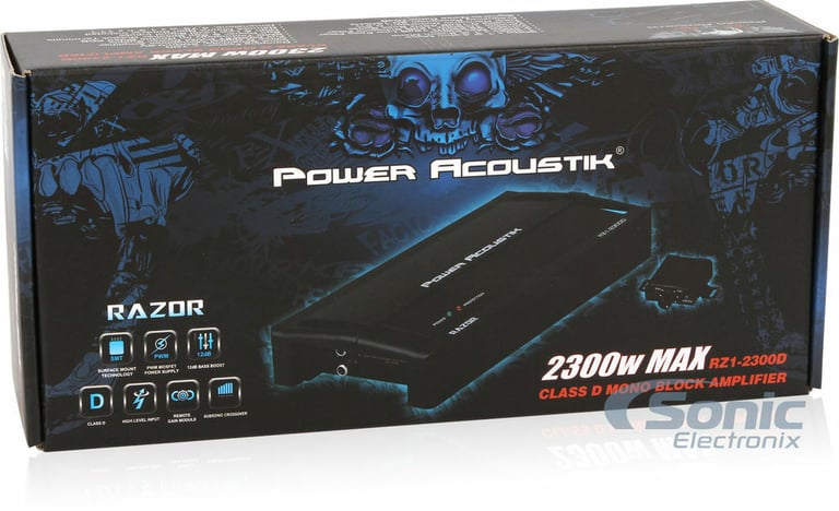 Power Acoustik RZ1-2300D + Belva 8 Gauge Amp Wiring Kit Image 9
