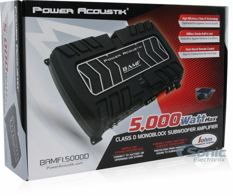 Power Acoustik BAMF1-5000D + Belva 1/0 Gauge Amp Wiring Kit Image 14
