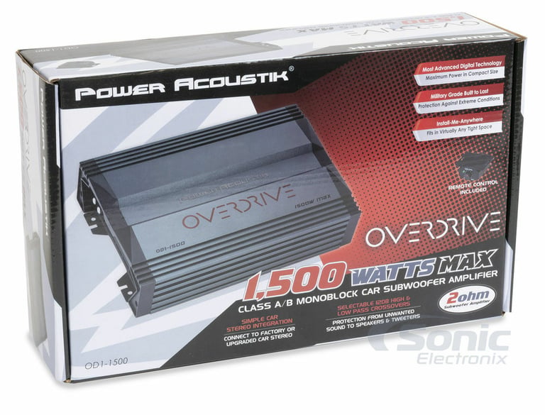 Power Acoustik OD1-1500 + Belva 4 Gauge Amp Wiring Kit Image 20