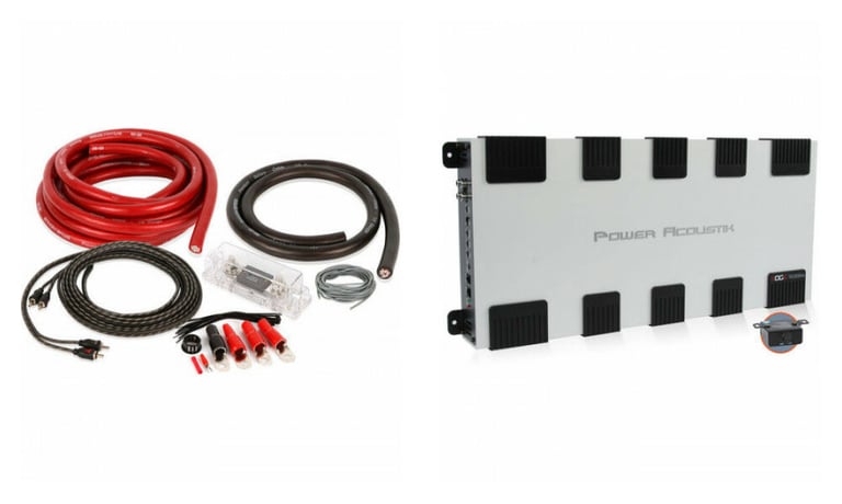 Power Acoustik EG1-10000D + Belva 1/0 Gauge Amp Wiring Kit Image 1