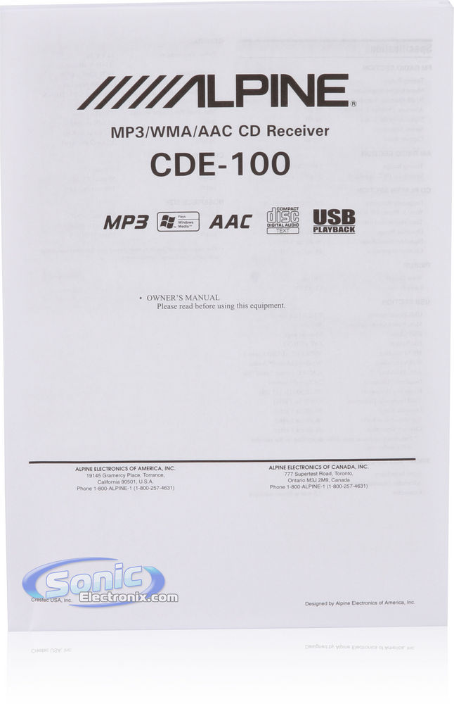 Alpine CDE-100 Image 7