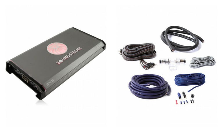 Soundstream T4.1500L Amplifier + Belva 4 Gauge Amp Kit Image 1