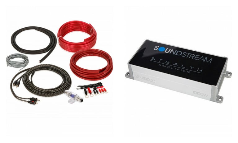Soundstream ST2.1000D Amplifier + 8 Gauge Amp Wiring Kit Image 1