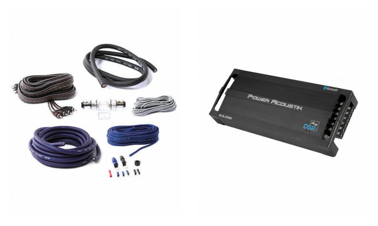 Power Acoustik RZ4‐2000DSP + Belva 4 Gauge Amp Wiring Kit Image 1