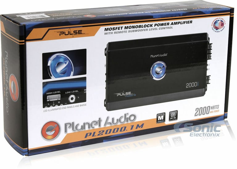 Planet Audio PL2000.1M + Belva 4 Gauge Amp Wiring Kit Image 20
