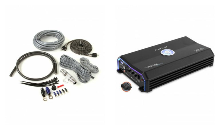 Planet Audio PL2000.1M + Belva 4 Gauge Amp Wiring Kit Image 1
