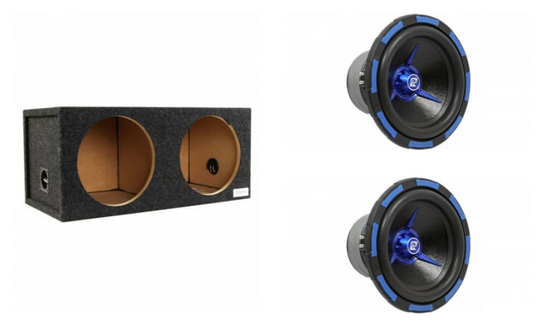 Power Acoustik MOFOS-12D4 12" MOFO S Subwoofer + Dual Subwoofer Enclosure Image 1