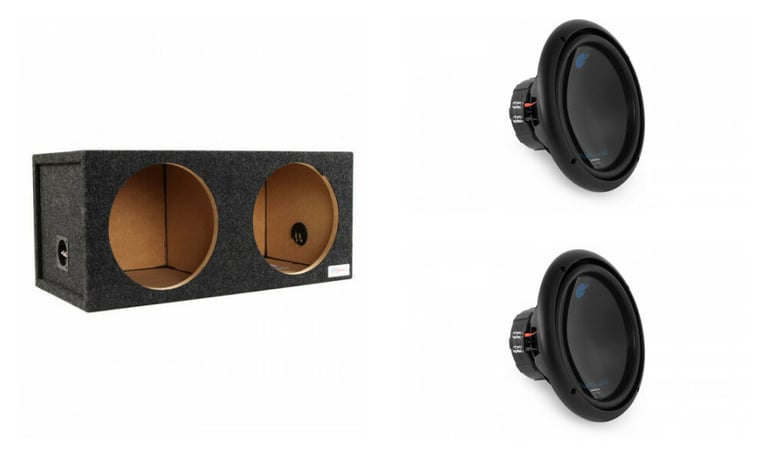 (2) Planet Audio AC12D Subwoofers + Atrend 12DQ Dual Sealed Enclosure Image 1