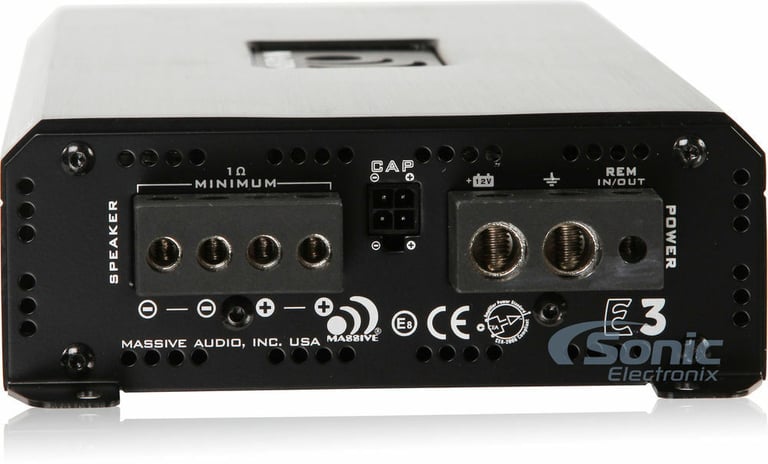 Massive Audio E3 Amplifier + Free Premium NVX 1/0 Gauge Amplifier Wiring Kit Image 16
