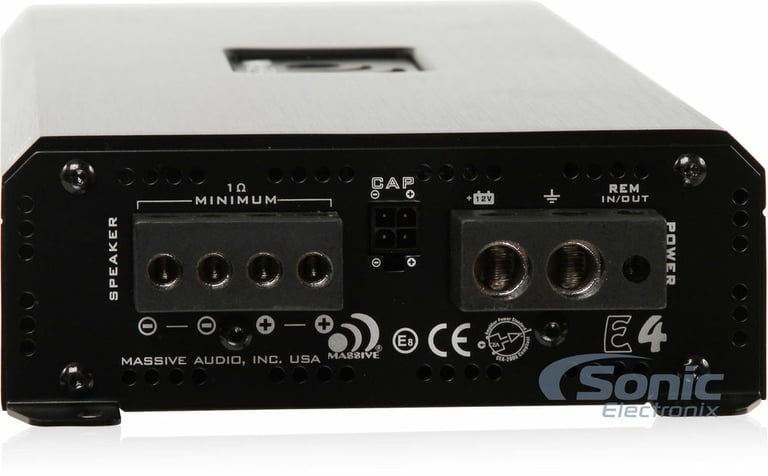 Massive Audio E4 Amplifier + NVX 1/0 Gauge Amp Wiring Kit Image 15