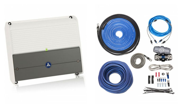 JL Audio M500/3 Amplifier + Free Premium NVX 8 Gauge Amp Wiring Kit Image 1
