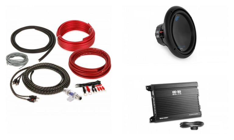 Planet Audio AC12D Subwoofer + Belva 1500W Max Amplifier + Belva 8 Gauge Amp Kit Image 1