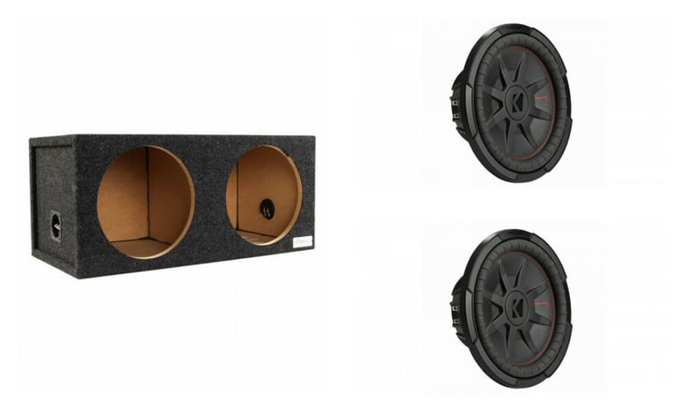 Kicker 48CWRT124 Subwoofers + 12" Sealed Subwoofer Enclosure Image 1