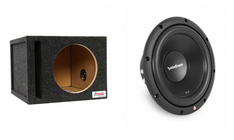 Rockford Fosgate Prime R2D2-10 Subwoofer + 10" Atrend Subwoofer Enclosure Image 1