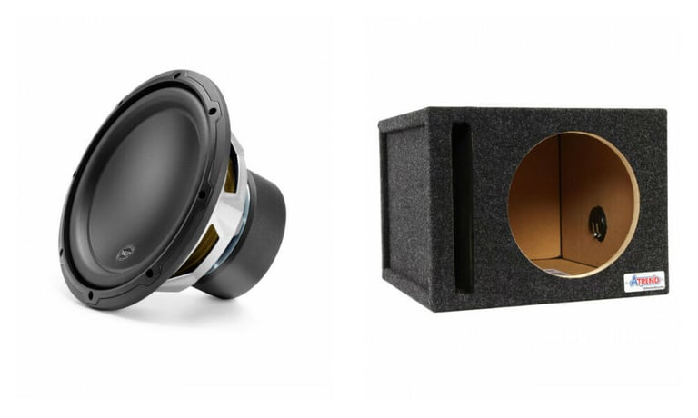 JL Audio 10W3v3-4 10" 4-Ohm Subwoofer + FREE  Atrend 10" Vented Sub Enclosure Image 1