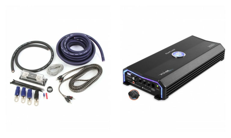 Planet Audio PL2500.1M Amplifier + Belva 1/0 Gauge Amp Wiring Kit Image 1