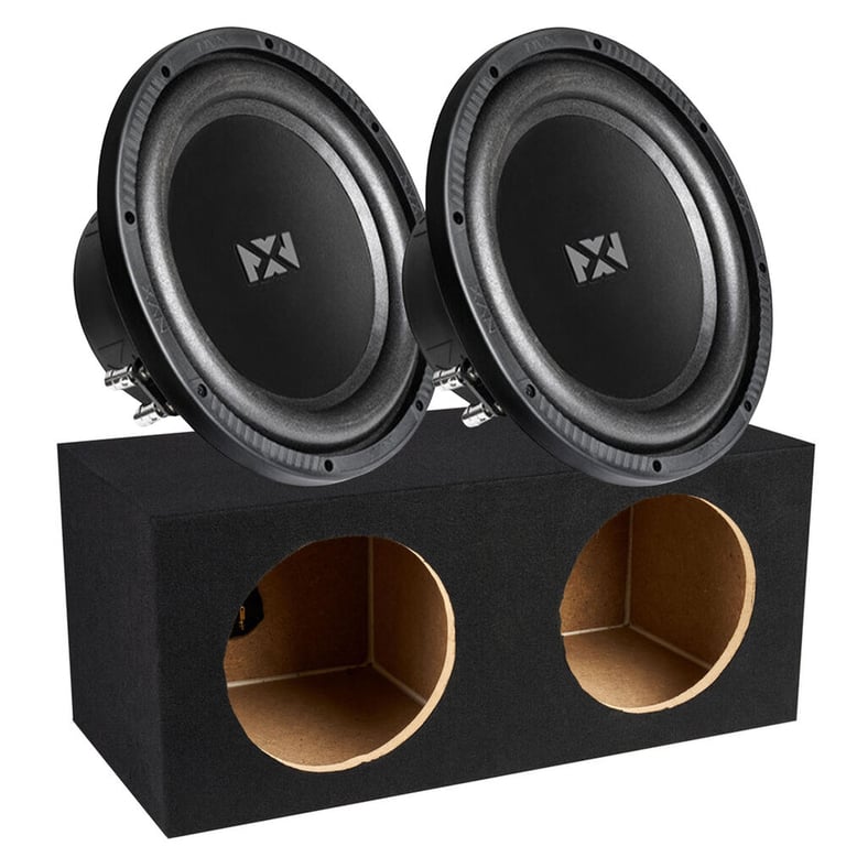 NVX NSW104V2 + NVX XMDFS102 Sealed Dual 10" Subwoofer Enclosure Image 1