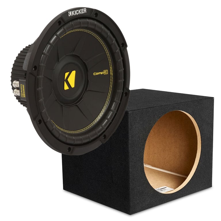 Kicker CompC CWCD124 + NVX XMDFS121 Sealed Single 12" Subwoofer Enclosure Image 1