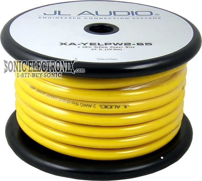 JL Audio XA-YELPW2-65 - 65' Spool of 2 Gauge Power / Ground Wire (Yellow) Image 1
