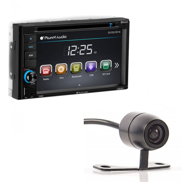 Planet Audio P9628B Double-DIN DVD Receiver with Free Backup Camera Image 1