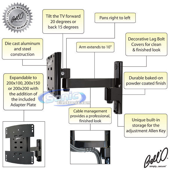 Bell'O Flat Panel Wall Mount 8260DB Image 4