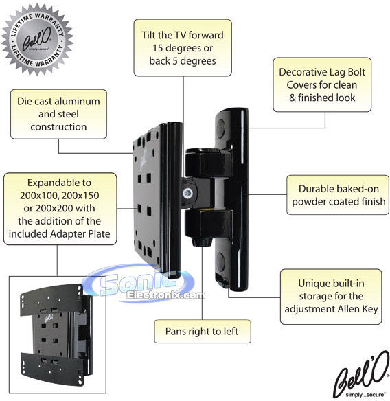 Bell'O Flat Panel Wall Mount 8240DB Image 3